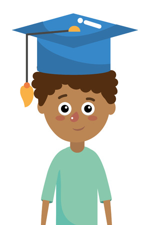 elementary school student boy cartoon vector illustration graphic designのイラスト素材