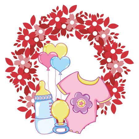 cute baby shower cartoon vector illustration graphic designのイラスト素材