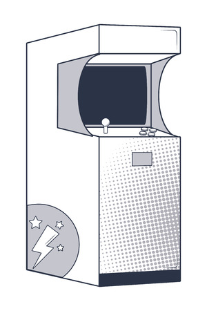 videogame time cartoon vector illustration graphic designのイラスト素材