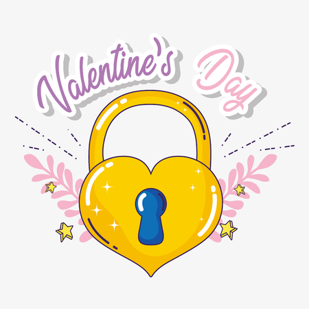 valentine day celebration and love padlock vector illustrationのイラスト素材
