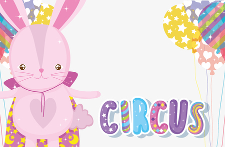 rabbit costume to circus entertainmen and balloons vector illustrationのイラスト素材