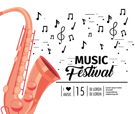 saxophone equipment to music festival celebrationのイラスト素材