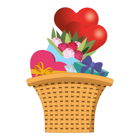 cute basket cartoon vector illustration graphic designのイラスト素材