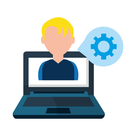 technology computing support cartoon vector illustration graphic designのイラスト素材