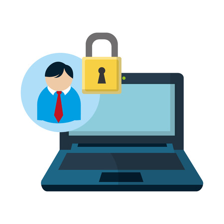 technology computing security support cartoon vector illustration graphic designのイラスト素材