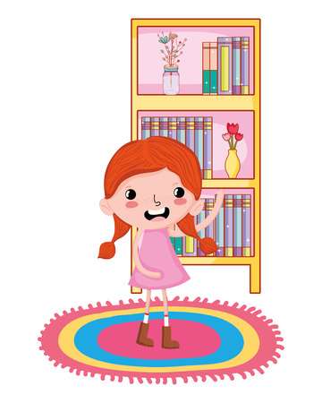 cute girl cartoon vector illustration graphic designのイラスト素材