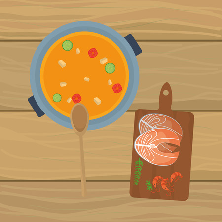 delicious food cartoon vector illustration graphic designのイラスト素材