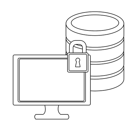 technology computing security support cartoon vector illustration graphic designのイラスト素材