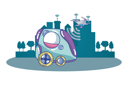 future concept cartoon  vector illustration graphic designのイラスト素材