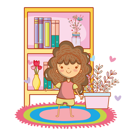 cute girl cartoon vector illustration graphic designのイラスト素材