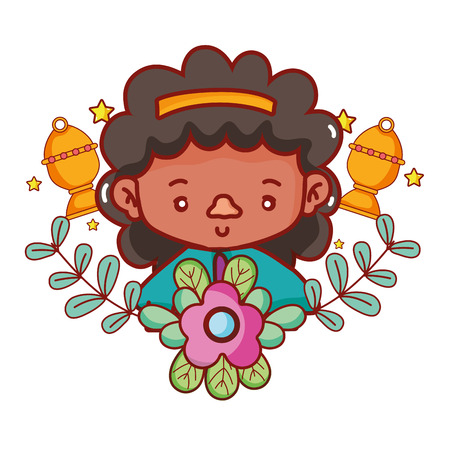 cute girl cartoon vector illustration graphic designのイラスト素材