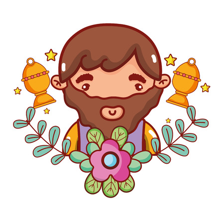 cute man body with stars cartoon vector illustration graphic designのイラスト素材