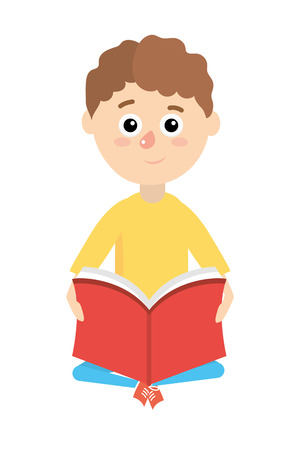 elementary school student boy cartoon vector illustration graphic designのイラスト素材