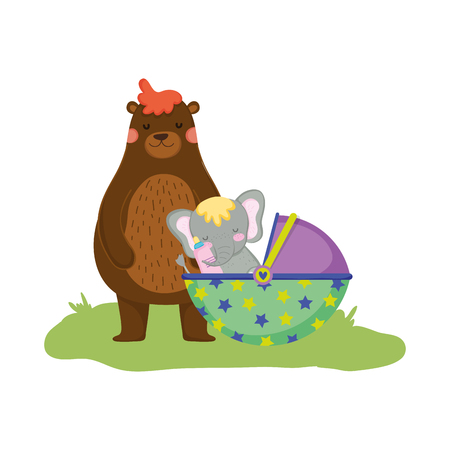cute and little elephant character vector illustration designのイラスト素材
