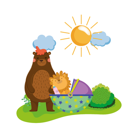 cute and little lion character vector illustration designのイラスト素材