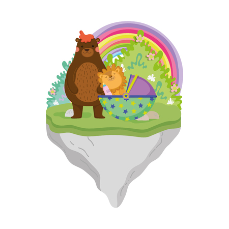 cute and little lion character vector illustration designのイラスト素材
