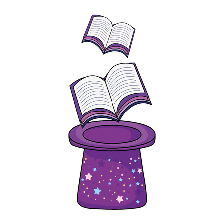 fairytale magic hat with books vector illustration designのイラスト素材