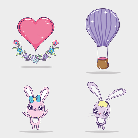 set valentine day decoration to celebrate eventのイラスト素材
