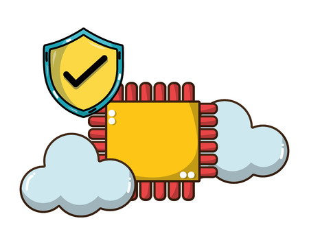 cybersecurity threat and virus protection from hacker cartoon vector illustration graphic designのイラスト素材