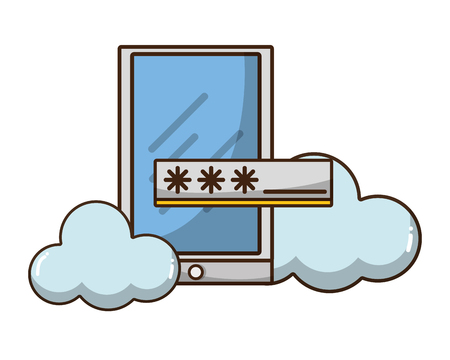 Cybersecurity symbols and technology smartphone concept vector illustration graphic designのイラスト素材