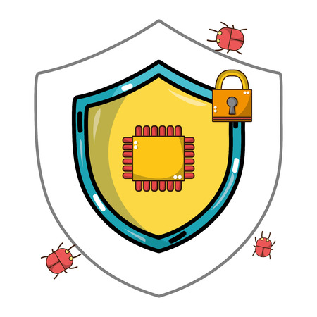 Cybersecurity symbols and technology elements concept vector illustration graphic designのイラスト素材