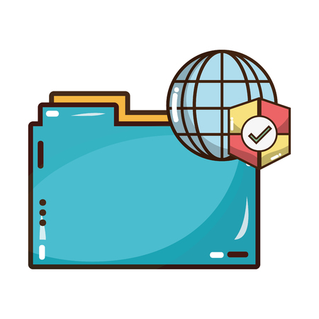 Cybersecurity symbols and technology elements concept vector illustration graphic designのイラスト素材