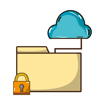 Cybersecurity symbols and technology elements concept vector illustration graphic designのイラスト素材