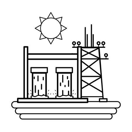 electric power tower sun electrical solar vector illustration graphic designのイラスト素材
