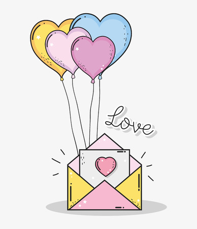 love card with hearts card to valentines day vector illustrationのイラスト素材
