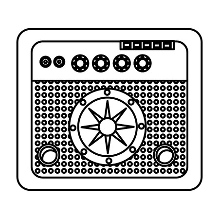 amplifier isolated icon black and white vector illustration graphic designのイラスト素材