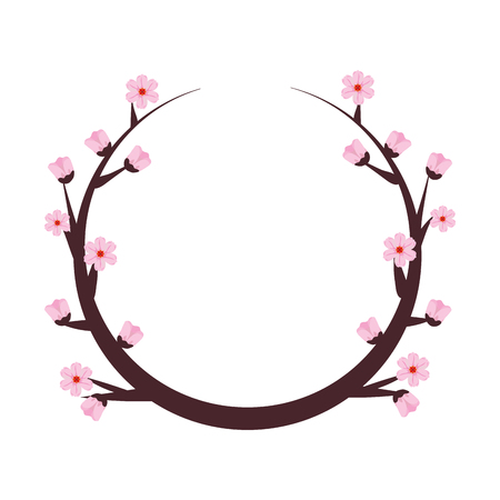 cherry blossom branch vector illustration graphic designのイラスト素材