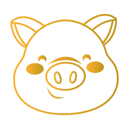 pig smiling icon isolated drawing vector illustration graphic designのイラスト素材