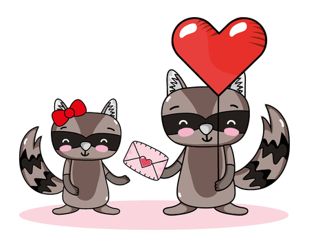 love and animals cartoonsのイラスト素材