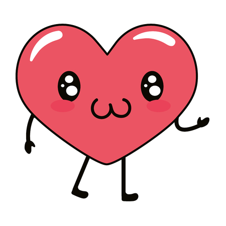 love heart cartoon vector illustration graphic designのイラスト素材
