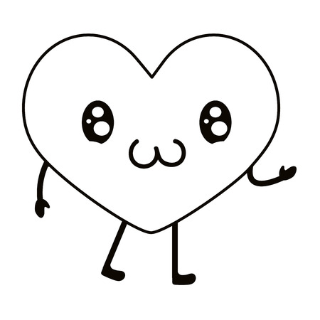 love heart cartoon vector illustration graphic designのイラスト素材