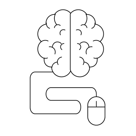 brain with mouse vector illustration graphic designのイラスト素材