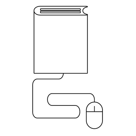 book and mouse vector illustration graphic designのイラスト素材