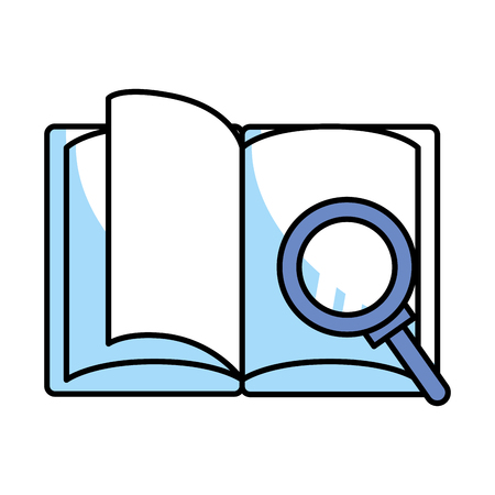 magnifying glass with book vector illustration graphic designのイラスト素材
