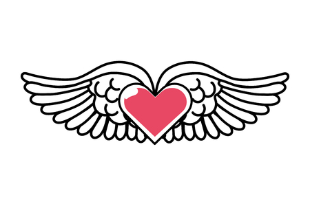 heart with wings vector illustration graphic designのイラスト素材
