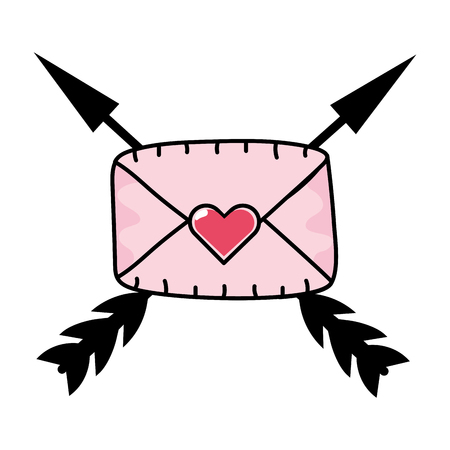 envelope with heart arrow crossing vector illustration graphic designのイラスト素材