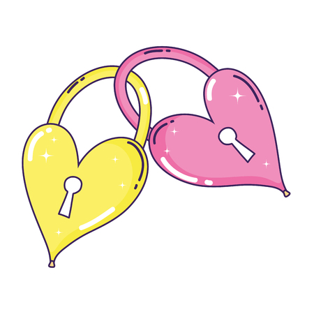 padlocks with hearts love icon vector illustration designのイラスト素材