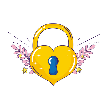 padlock with heart love icon vector illustration designのイラスト素材