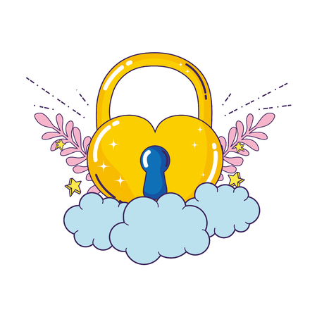 padlock with heart love icon vector illustration designのイラスト素材
