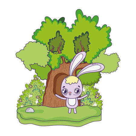 cute rabbit valentines day card vector illustration designのイラスト素材