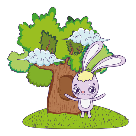 cute rabbit valentines day card vector illustration designのイラスト素材