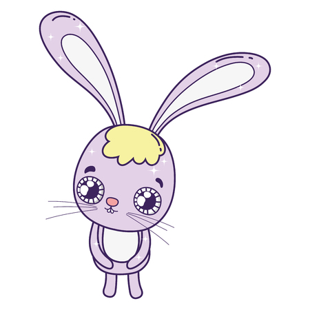 cute rabbit valentines day card vector illustration designのイラスト素材