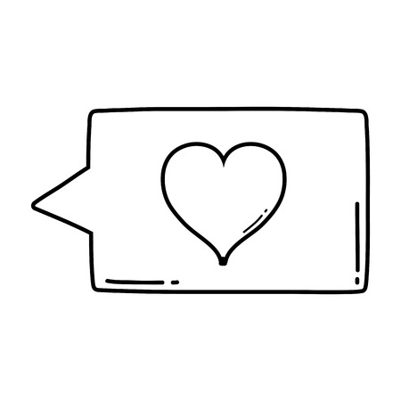 speech bubble with heart love vector illustration designのイラスト素材
