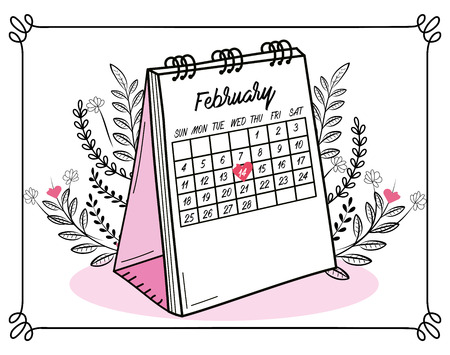 happy valentines day celebration on february 14 vector illustrationのイラスト素材