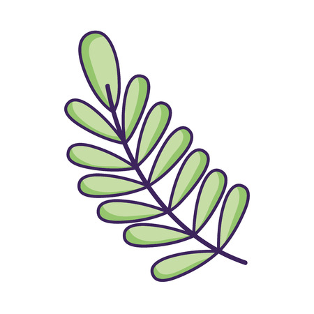 branch with leafs plant vector illustration designのイラスト素材