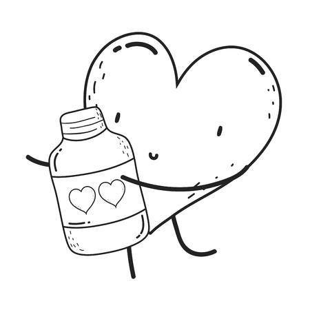 heart love kawaii character vector illustration designのイラスト素材